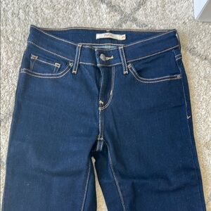 Skinny Blue Jeans with Classic Denim Texture